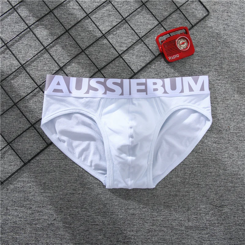 aussiebum men\'s briefs cotton letters low waist sexy comfortable breathable underwear sweat absorption youth underpants