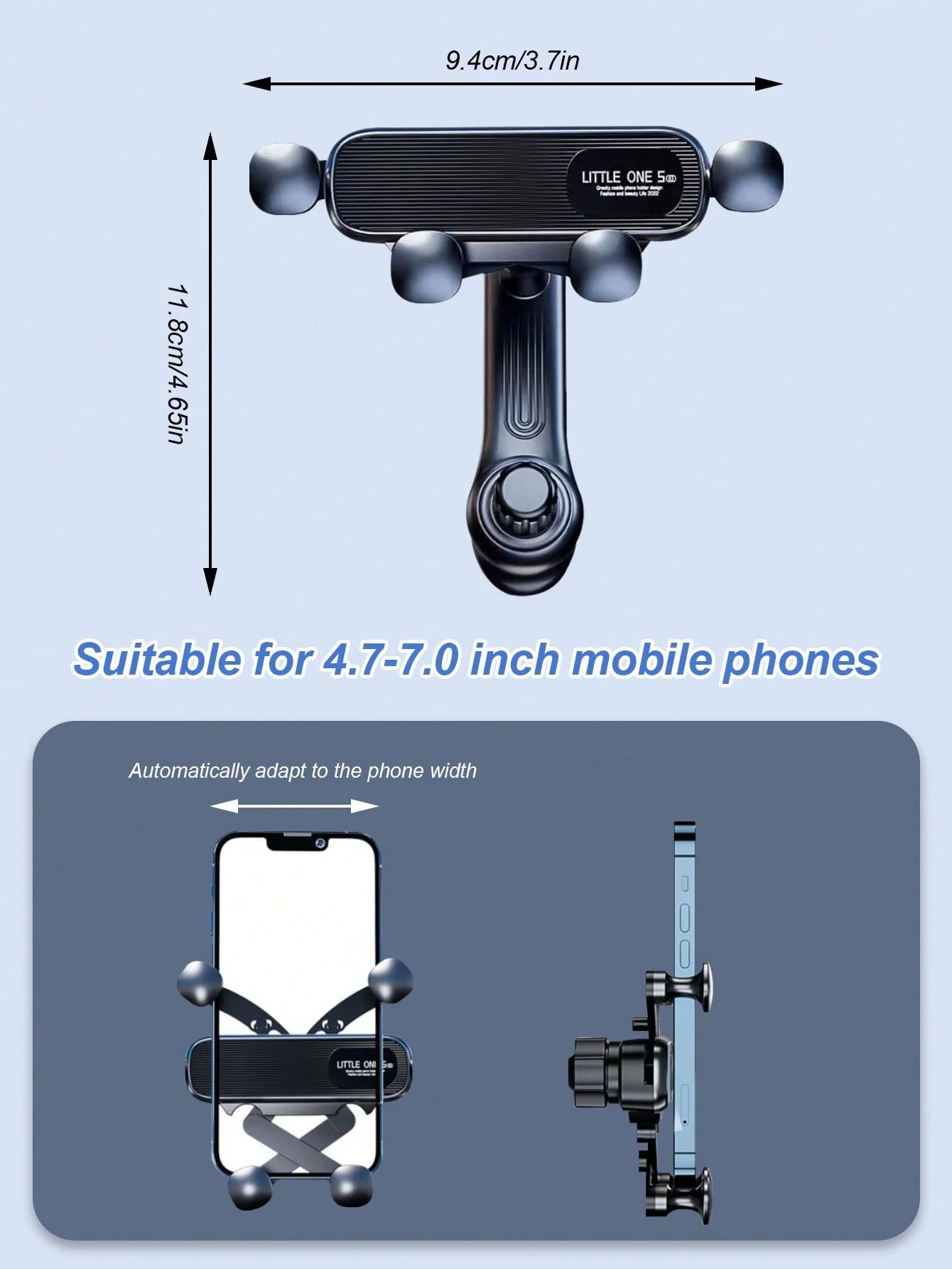 حامل هاتف السيارة الجديد لفتحات الهواء - مشبك مضاد للانزلاق مكون من 4 نقاط + مثبت شفرة المروحة، تصميم مدمج وغير حجب، إمالة
