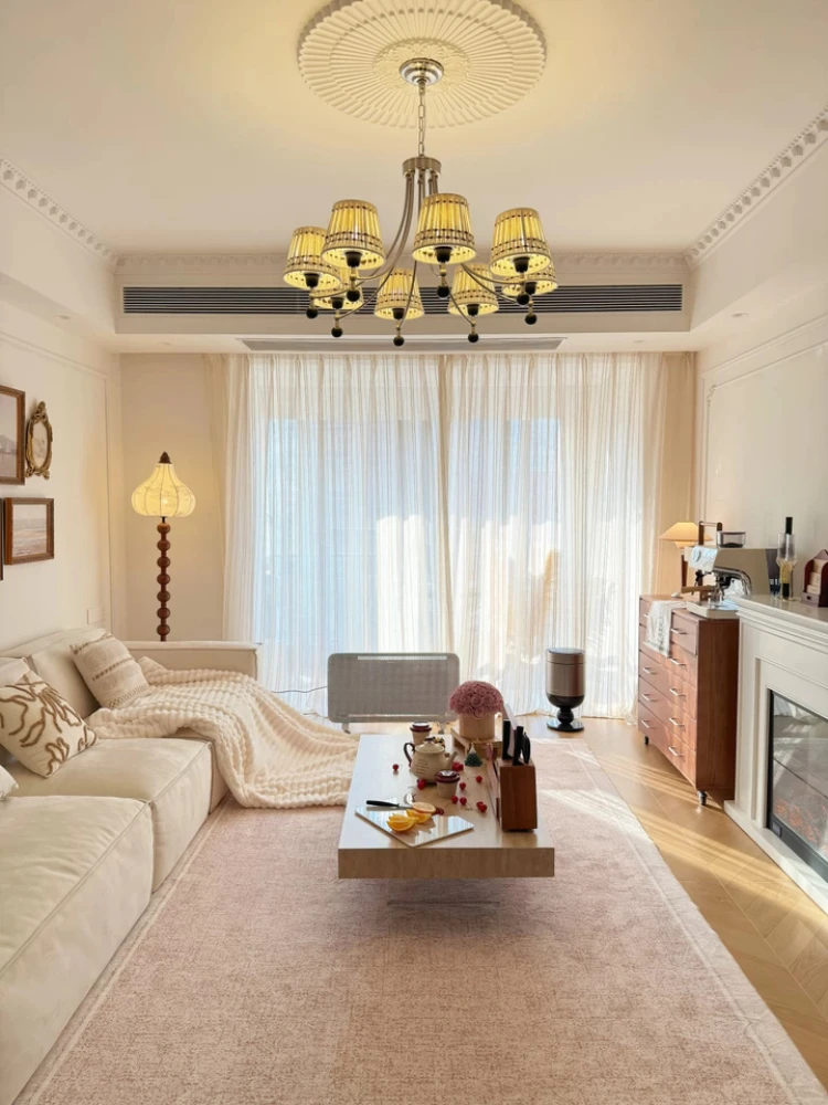 Middle ancient style hand woven cotton thread living room pendant light bedroom large flat dining room pendant light