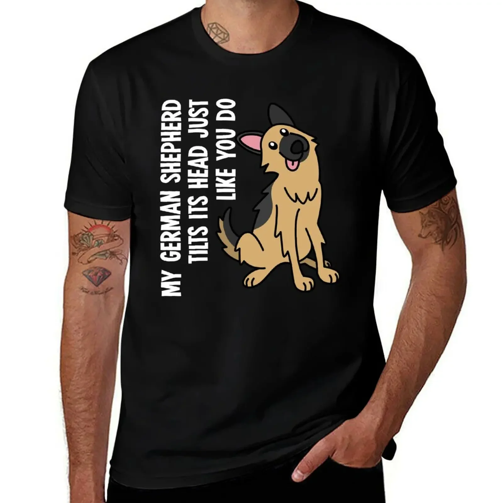 

My German Shepherd Tilts Its Head Just Like You Do T-Shirt vintage clothes oversized t shirt heavyweight t shirts for men