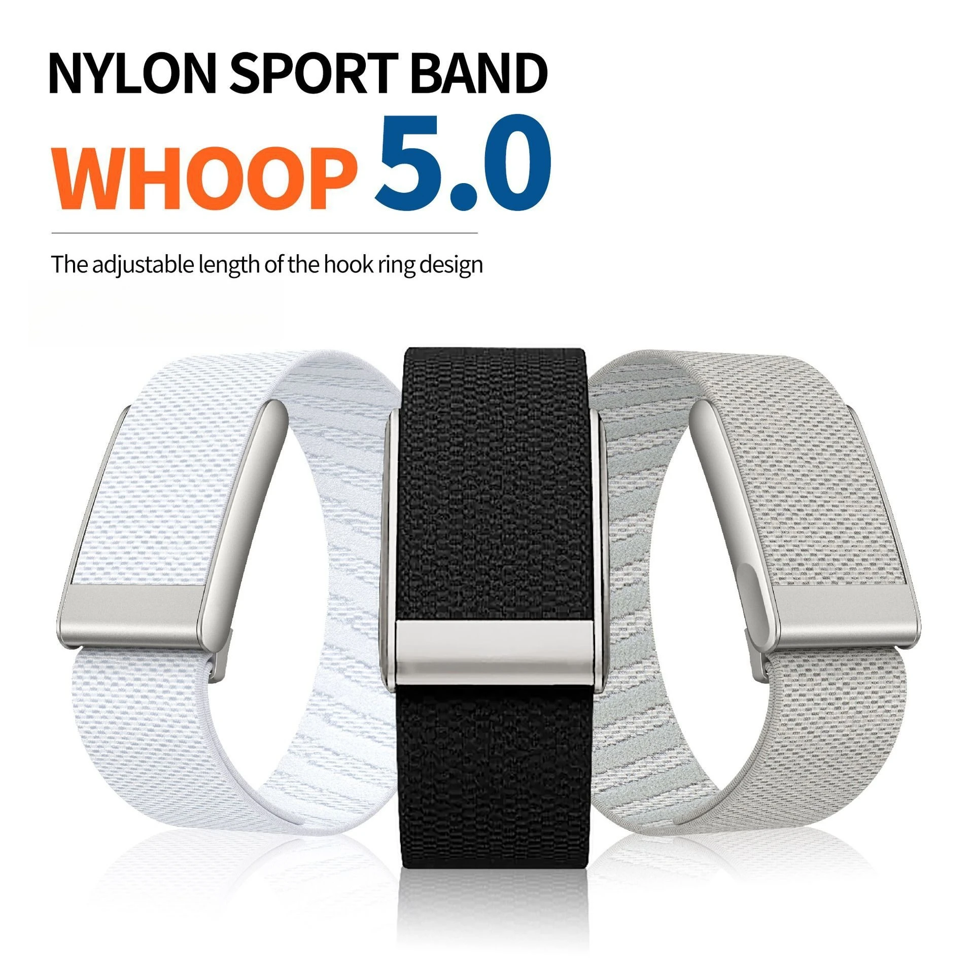 

Nylon Woven Elastic Whoop 5.0 Wristband Strap Sports Replacement Band with Gold U-Shaped Metal Frame for Fitness Tracker