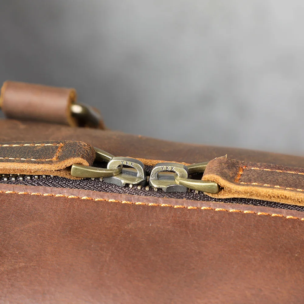 S.WORKER Vollnarbenleder-Reisetasche Große Kapazität Weekender-Reisetasche Echtleder-Sporttasche für Herren – Detail 14