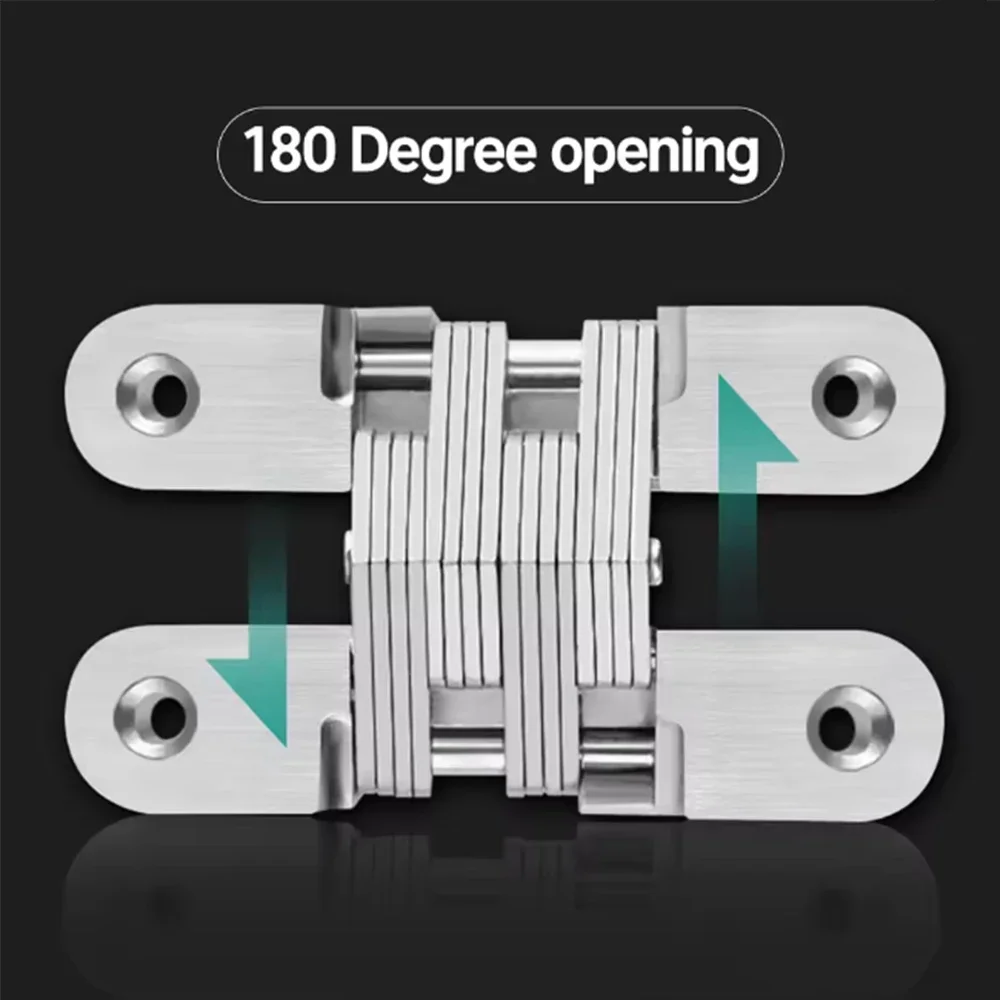 1Pcs Cross Hinge Hidden Invisible Hinges Silent Close Concealed Cabinet Door Wooden Boxes Folding Furniture Accessories