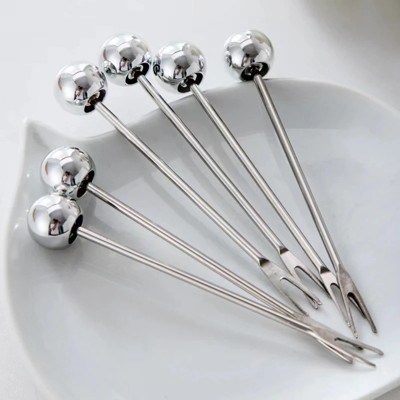 6Pcs Cute Bear Stainless Steel Dessert Forks with Storage Jar for Party Fruit Salad Pickle Tasting