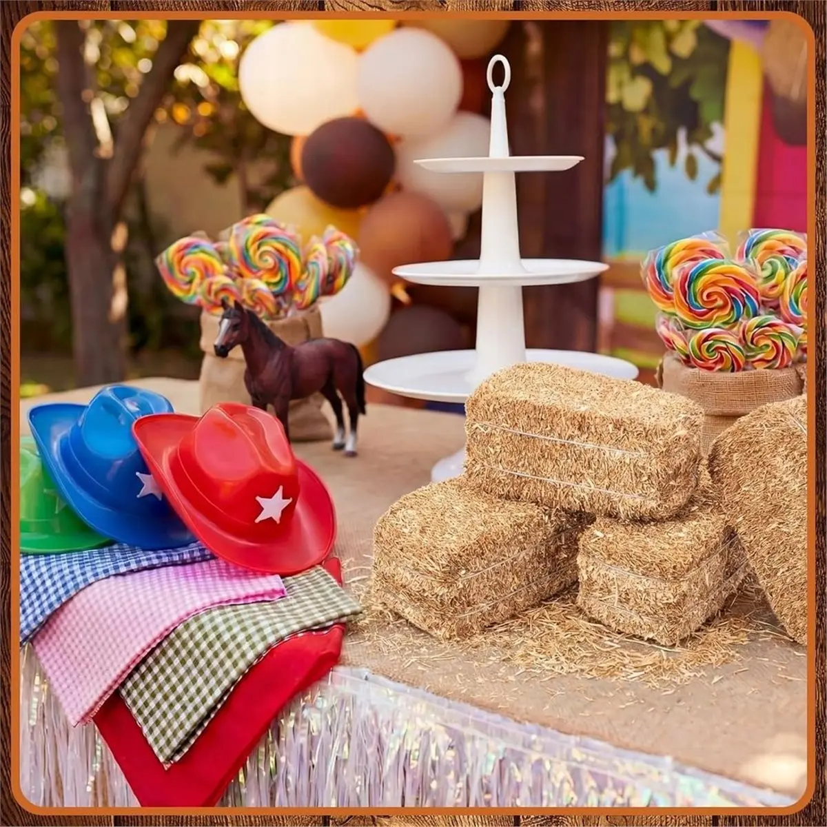 6 Pcs Mini Hay Bales Miniature Hay Bales ,for Scene Rustic Wedding Western Cowboy Themed Birthday (5 X 2.5 X 2.5 Inch)