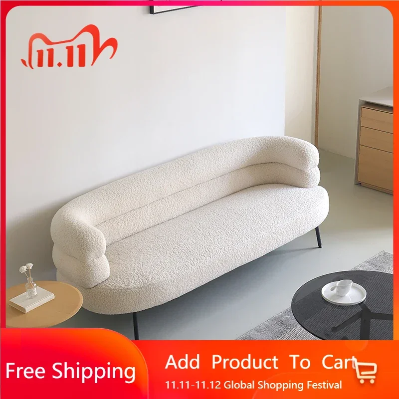 

Postmodern Minimalist Fabric Sofa Living Room Apartment Straight Small New Couch Nordic Velvet Modern Muebles Trendy Furniture