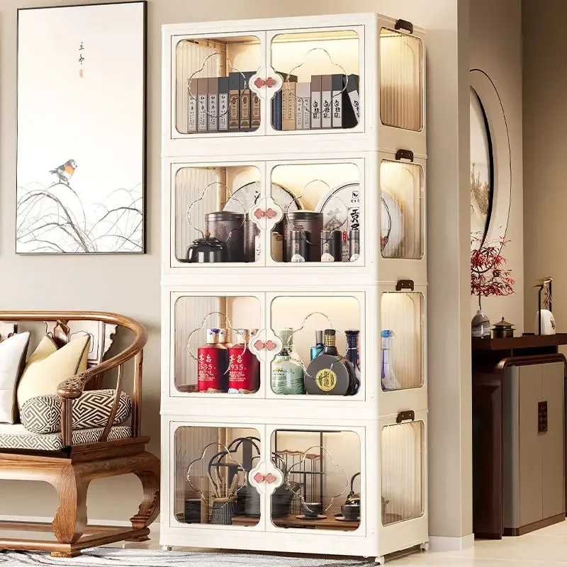 Multi-Functional Foldable Storage Cabinet Storage Box Living Room Cabinets Furniture Storage Shelf  Home Wardrobe Organizer Bins