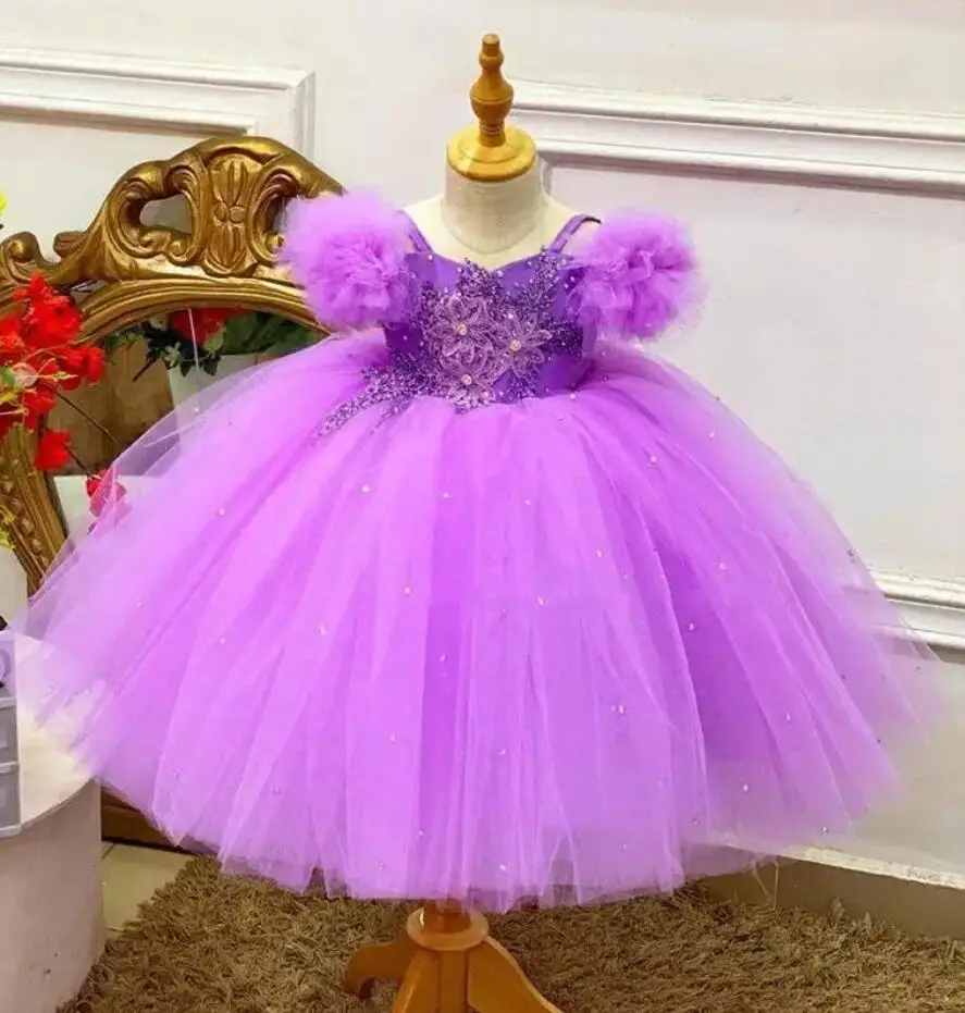 Toddler Kids Cloth Baby Girl Dress Christening Gown Outfits Infant Princess Girls Birthday Dress 12 Monthes 24M