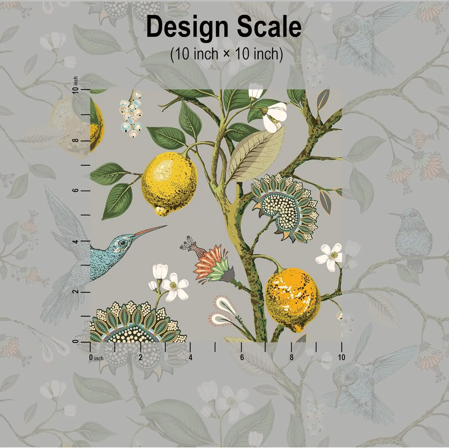 1pc Blue Bird Fresh Lemon Tree Peel and Stick Wallpaper Removable Self Adhesive Wall Mural Wall Décor