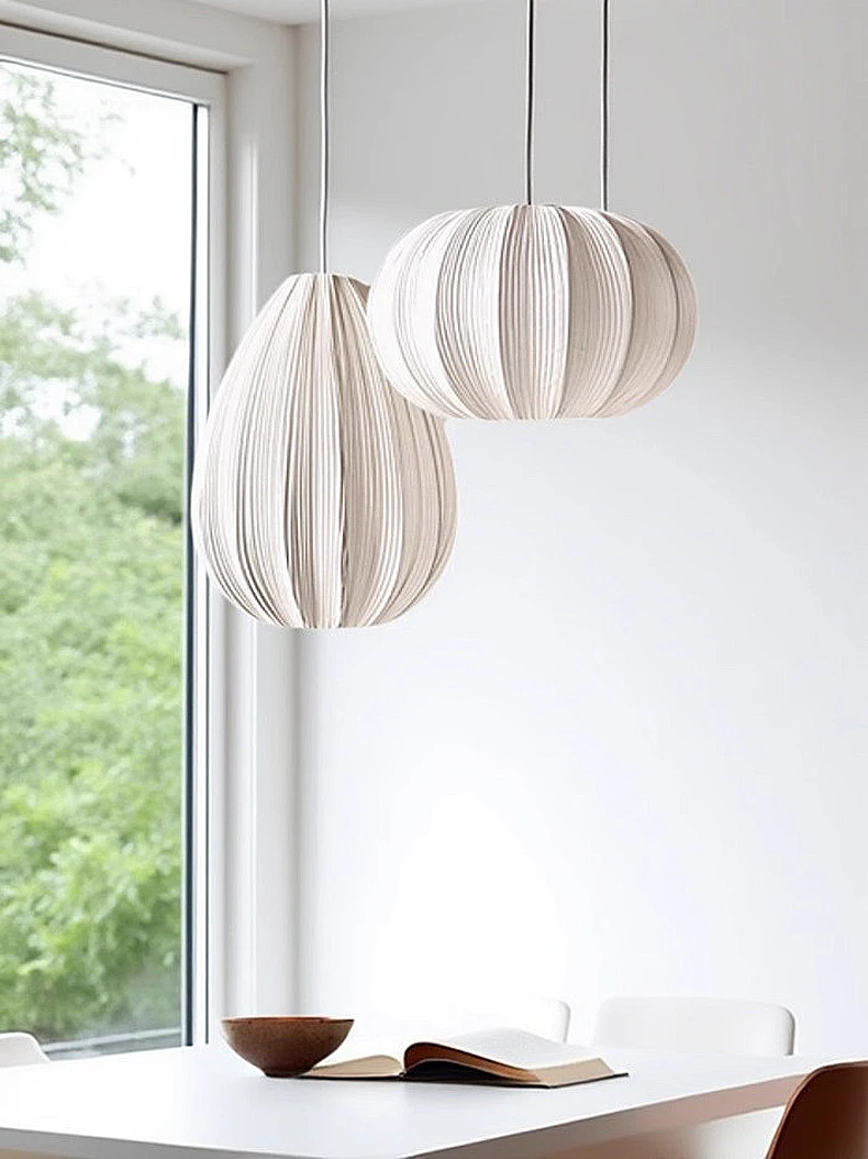 النمط الياباني النسيج قلادة ضوء الأبيض نيلسون فقاعة مصباح تصميم الحد الأدنى ضوء غرفة المعيشة غرفة الطعام المطبخ جزيرة الخفيفة #6