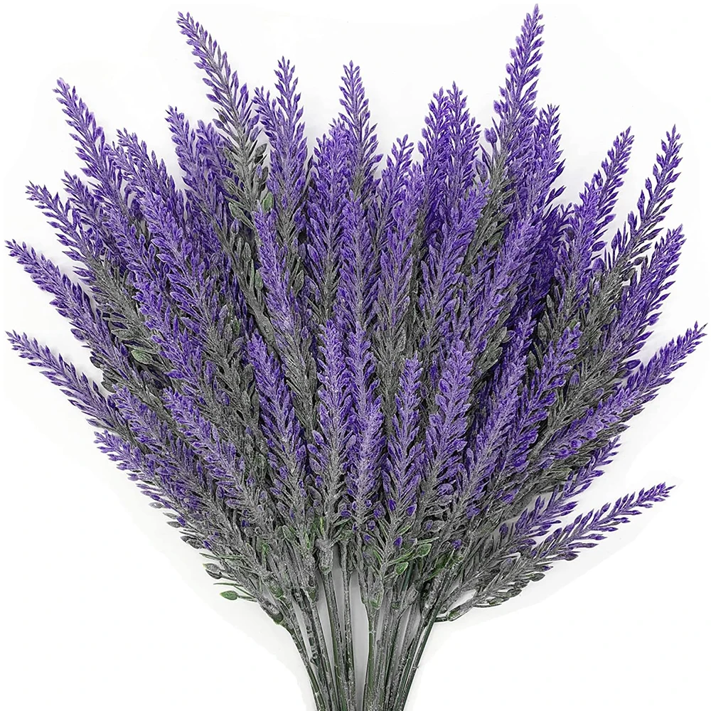 1 Bundle Artificial Flowers Romantic Lavender Provence Plastic Home Decorative Vase for Wedding Decor Grain Christmas Fake Plant