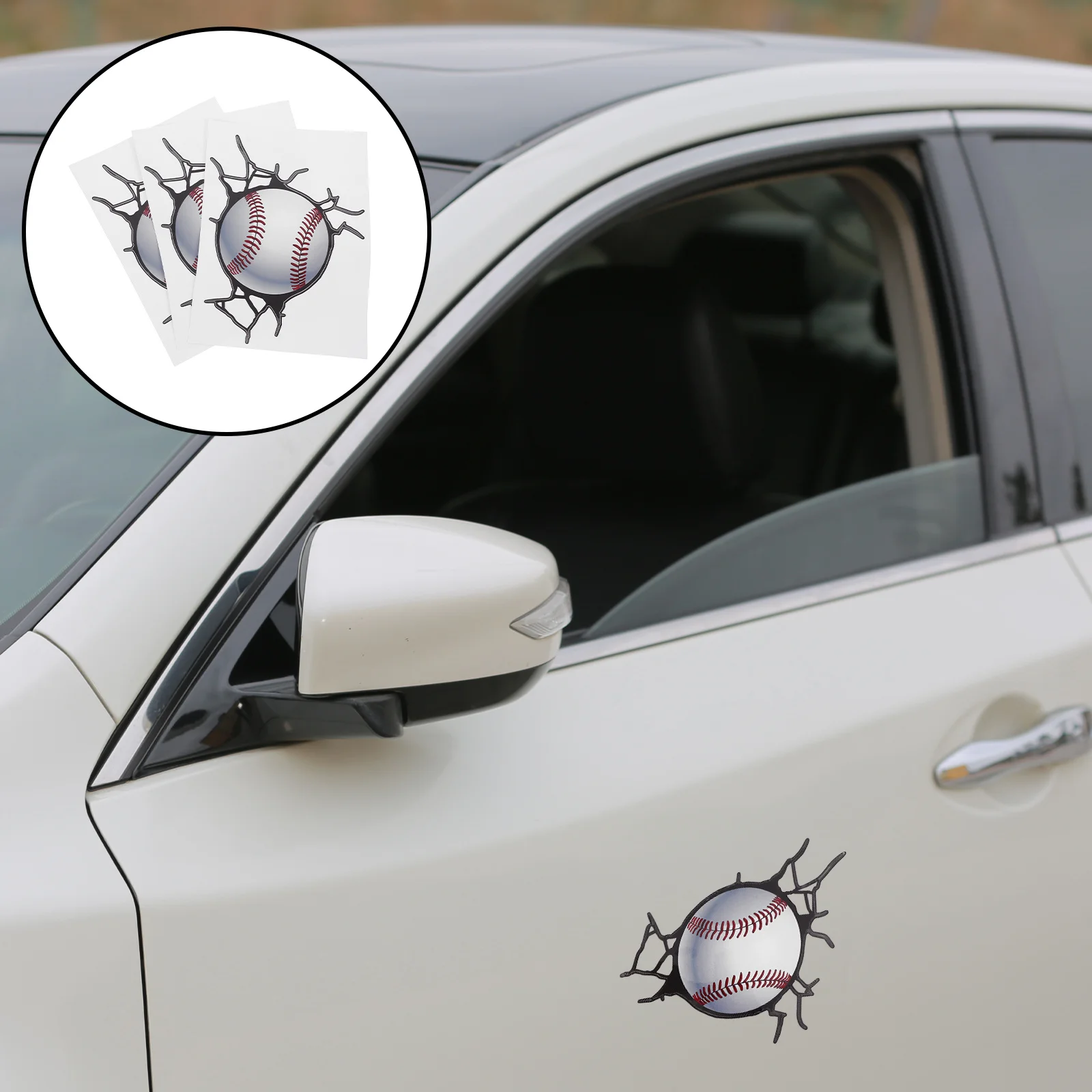 

3 Sheets Baseball Wall Sticker Self-Adhesive Sports Decal for Fitness Room Bedroom Decorative Removable Wallpaper Ornament