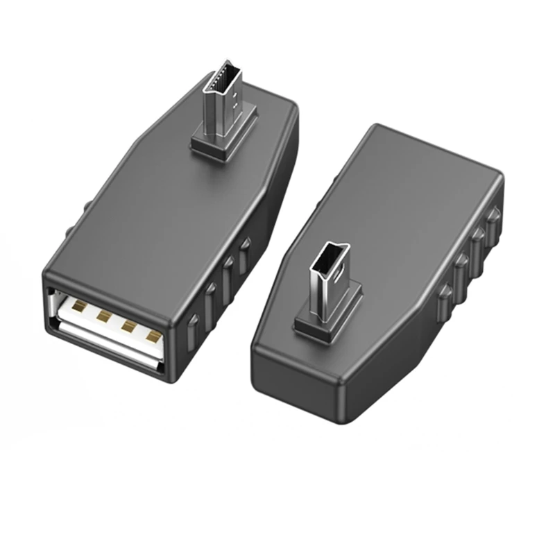 90 Degree Left&Right Angle 5 Pin Mini USB Male to USB Female Connector Charge Transfer data Sync OTG Adapter for Tablets Phones