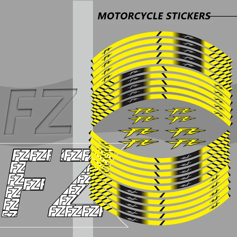 High Quality Motorcycle Outer Wheel Stickers Rim Reflective Decoration Moto Protection Decals Sticker For fz FZ1 FZ6 FZ8 FZ25