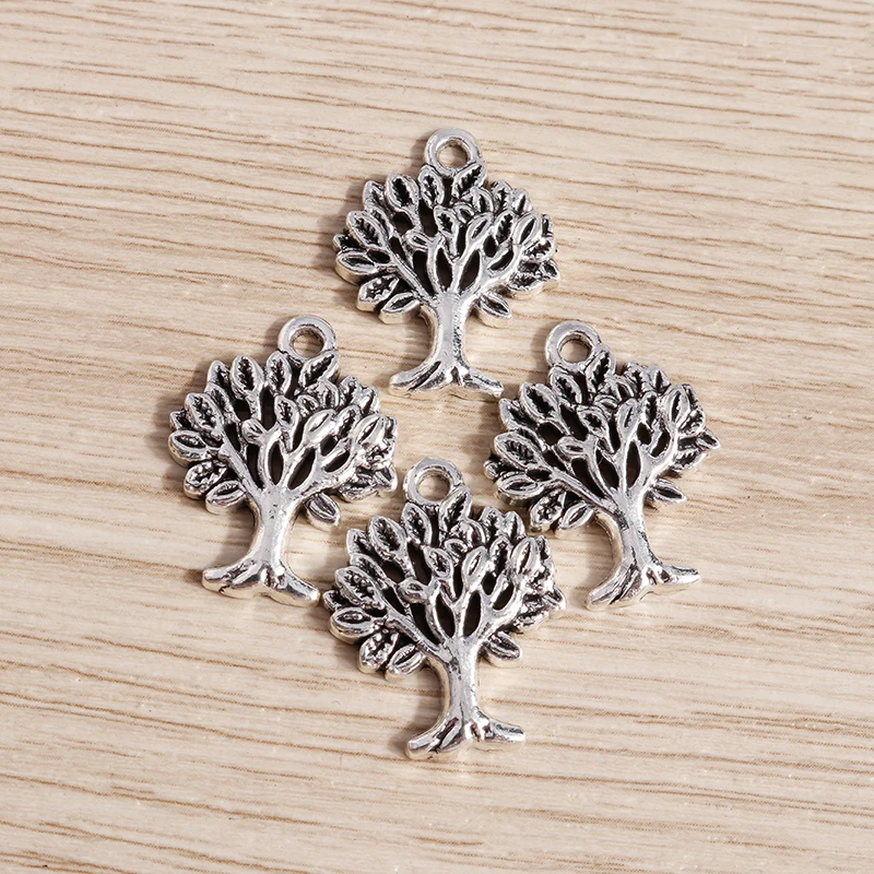 Tusember 20 Stück Legierungs-Pflanzenanhänger, Metall-Blatt-Blumen-Baum-Charms für Schmuckherstellung, Ohrringe, Halsketten, DIY-Armband-Zubehör – Detail 33