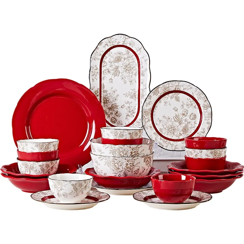 High-Level Aesthetic Ceramic Bowl Set - New Style for Home, Engagement/Wedding/Housewarming Gift