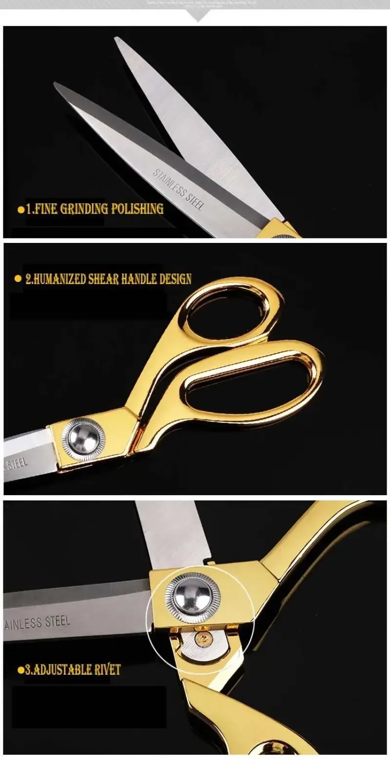Professionelle Schneider Schere Vintage Nähen Schere Edelstahl Schneider Schere Für Stoff Kleidung Hand Cutter DIY Werkzeug – Detail 5