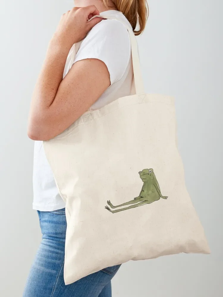 frog tired of quarantine Tote Bag Women's tote men's for beach Portable shopping