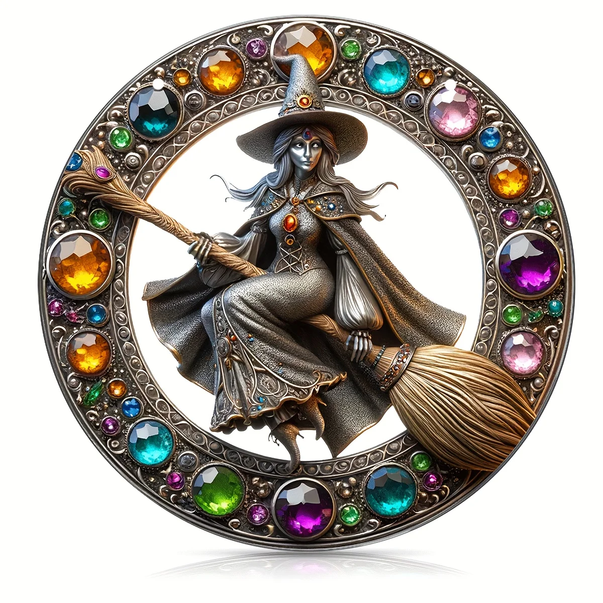 ديكور نافذة لامتصاص الشمس ساحر أكريليك كلاسيكي ، نمط زجاج ملون معالج ، ديكور باروكي للهالوين ، ديكور منزلي