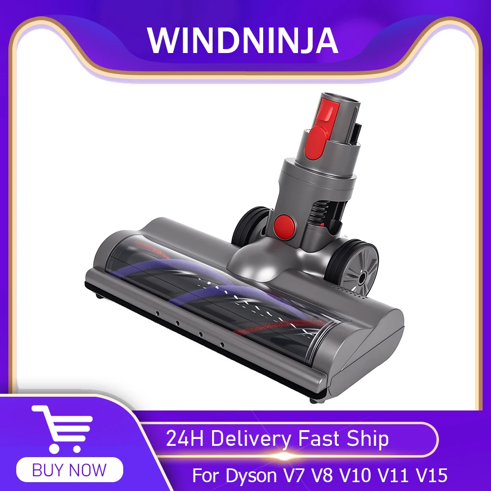 رأس فرشاة دوارة للمكنسة الكهربائية اللاسلكية لـ Dyson V7 V8 V10 V11 V15 رأس محرك سريع التحرير مع مصباح أمامي LED، فرشاة دوارة #1