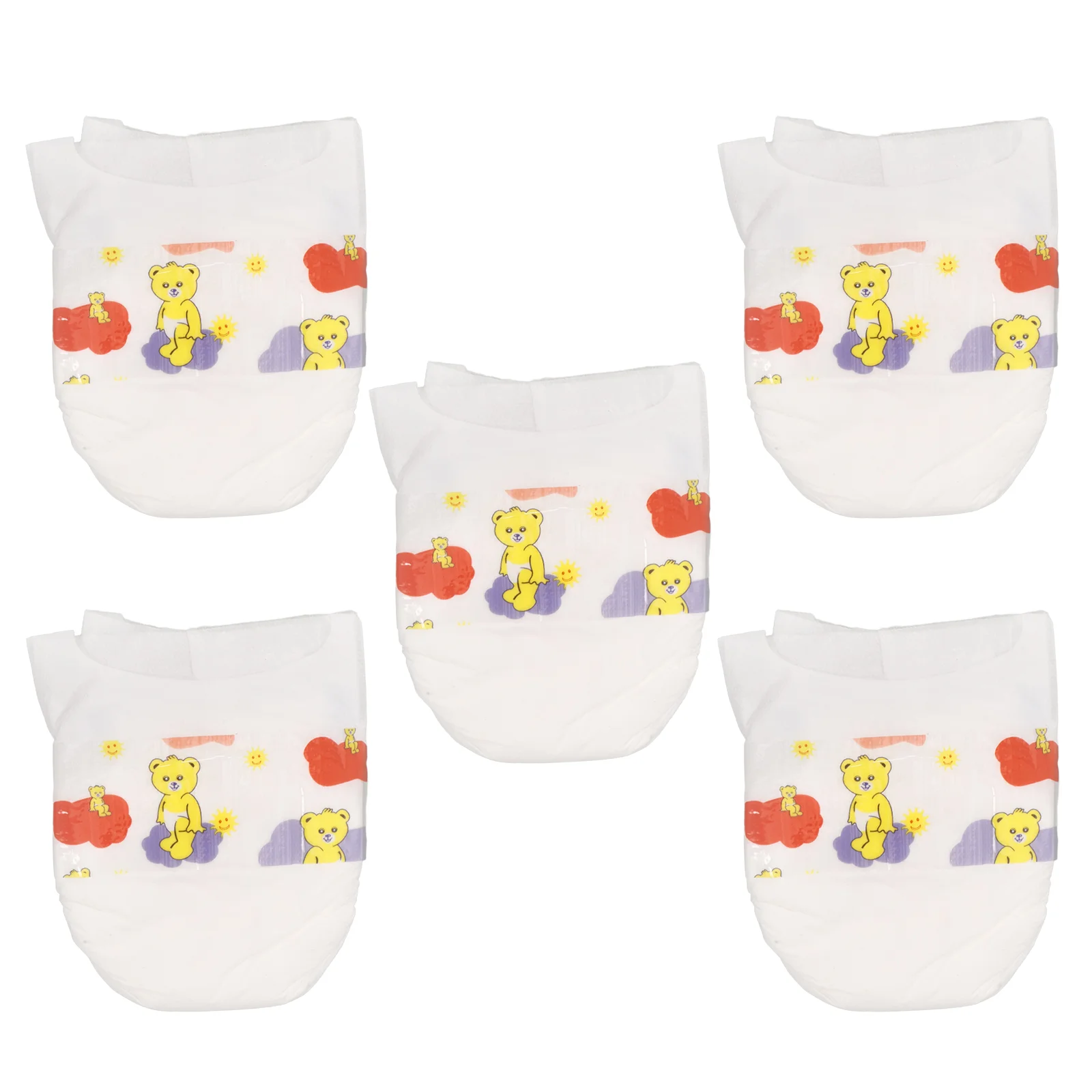 5 Pcs Diapers Reborn Baby Reusable Nappies for Dolls Playset Newborn Toys Infants Accessories Simulation Miniature