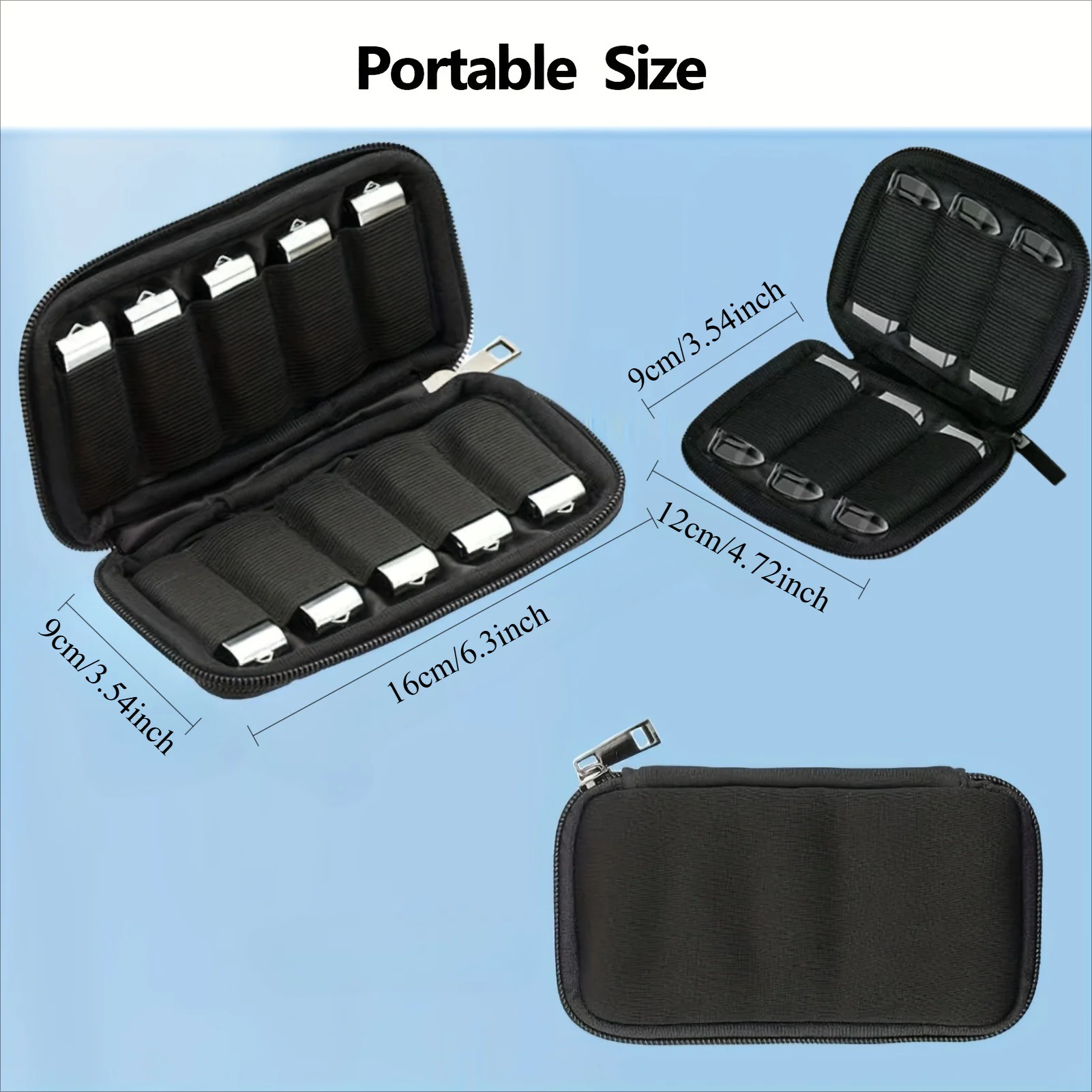 Estojo/bolsa organizadora de unidade flash USB - caixa de armazenamento de acessórios com slot, fácil transporte, armazena itens pequenos, para uso em escritório, casa e viagens.
