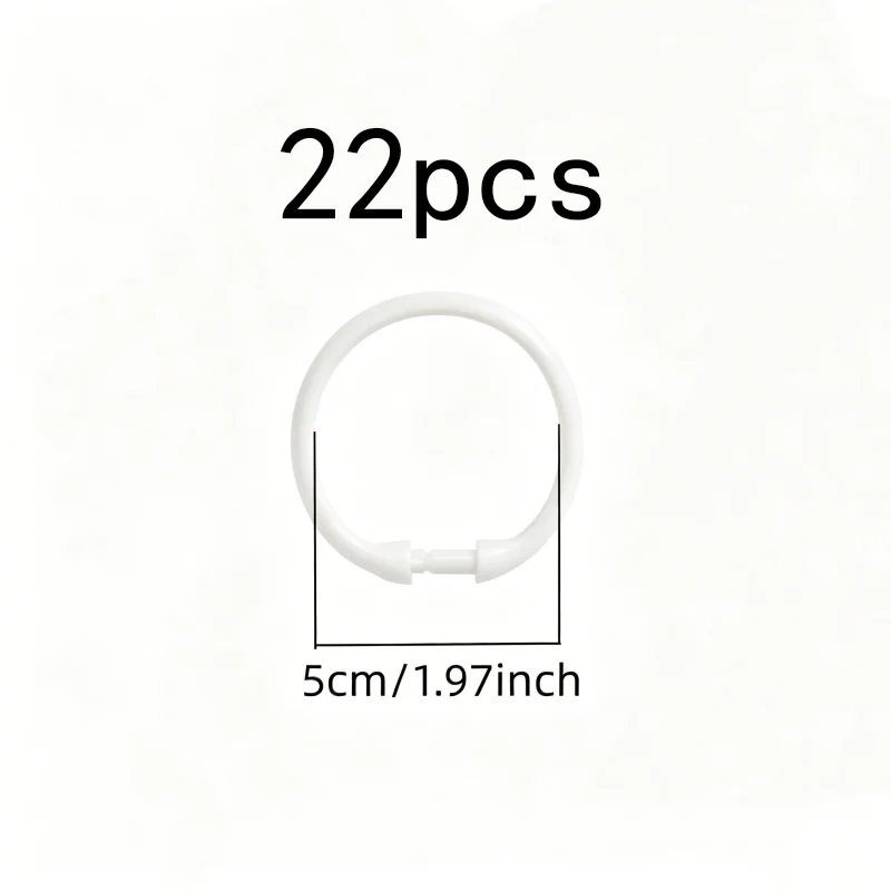22 pcs Transparent Clear Plastic O-Ring Shower Curtain Rings, great for Bathroom Shower Curtain, Waterproof Rust Proof