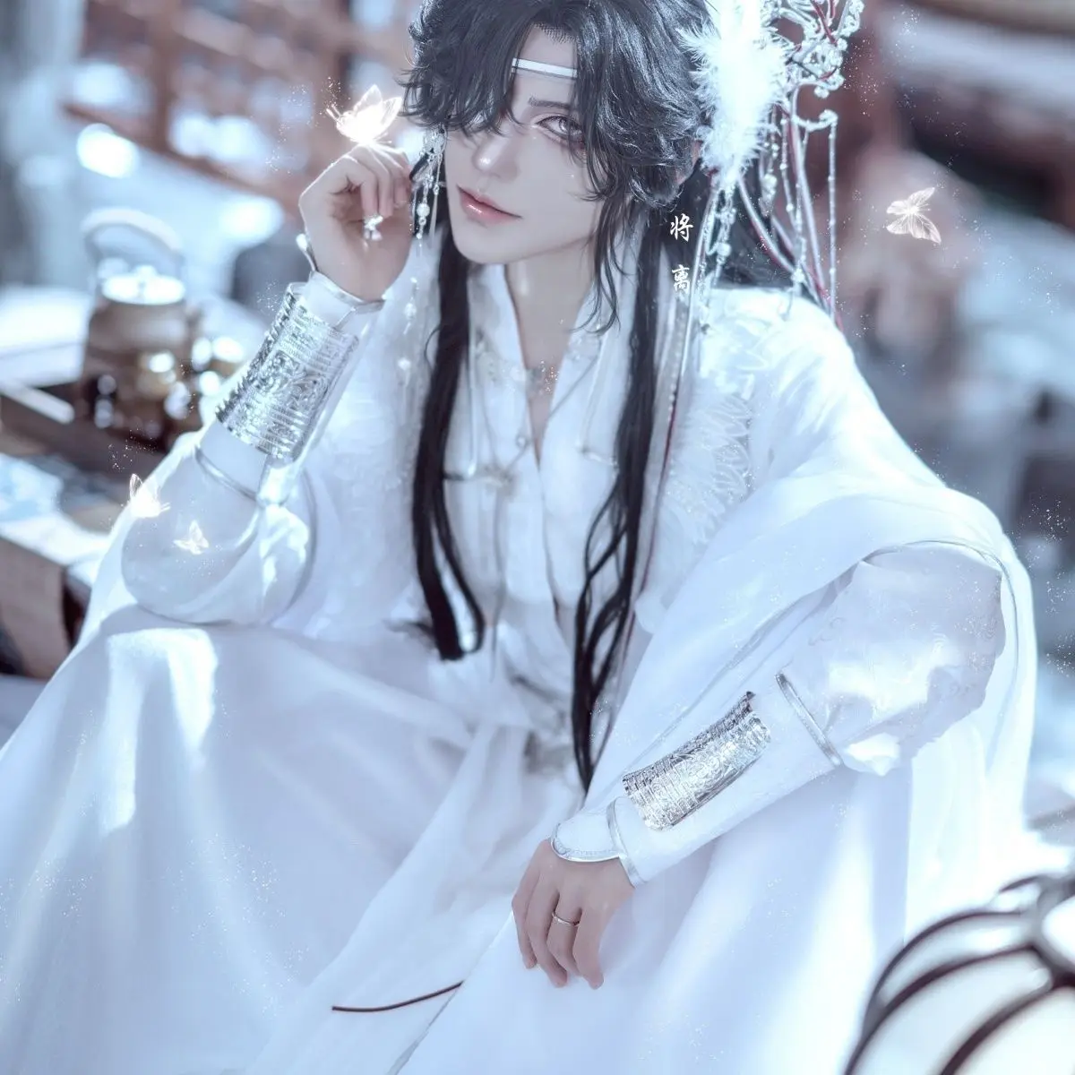 Snow Hua Cheng Tian Guan Ci Fu Huacheng Costume White Hua Cheng Wedding Dress TGCF Cosplay Anime White Huacheng Hanfu Clothing