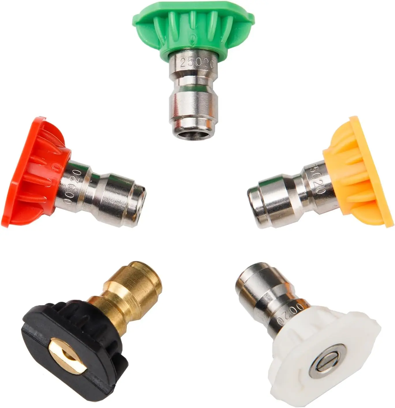 5Pcs Pressure Washer Nozzle Tips, 1/4" Quick Connect, 0° 15° 25° 40° 65° (Soap) Spray Angles for Car Wash, Patio, Driveway, Deck image 6