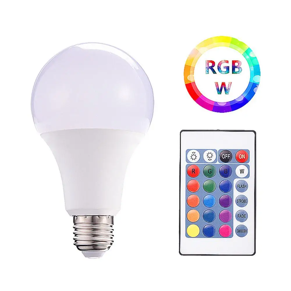 2PCS Energy Saving Bulb Convenient E27 Energy Saving Lamp Smart Rgb Multicolor Lighting Convenient Operation Remote Control