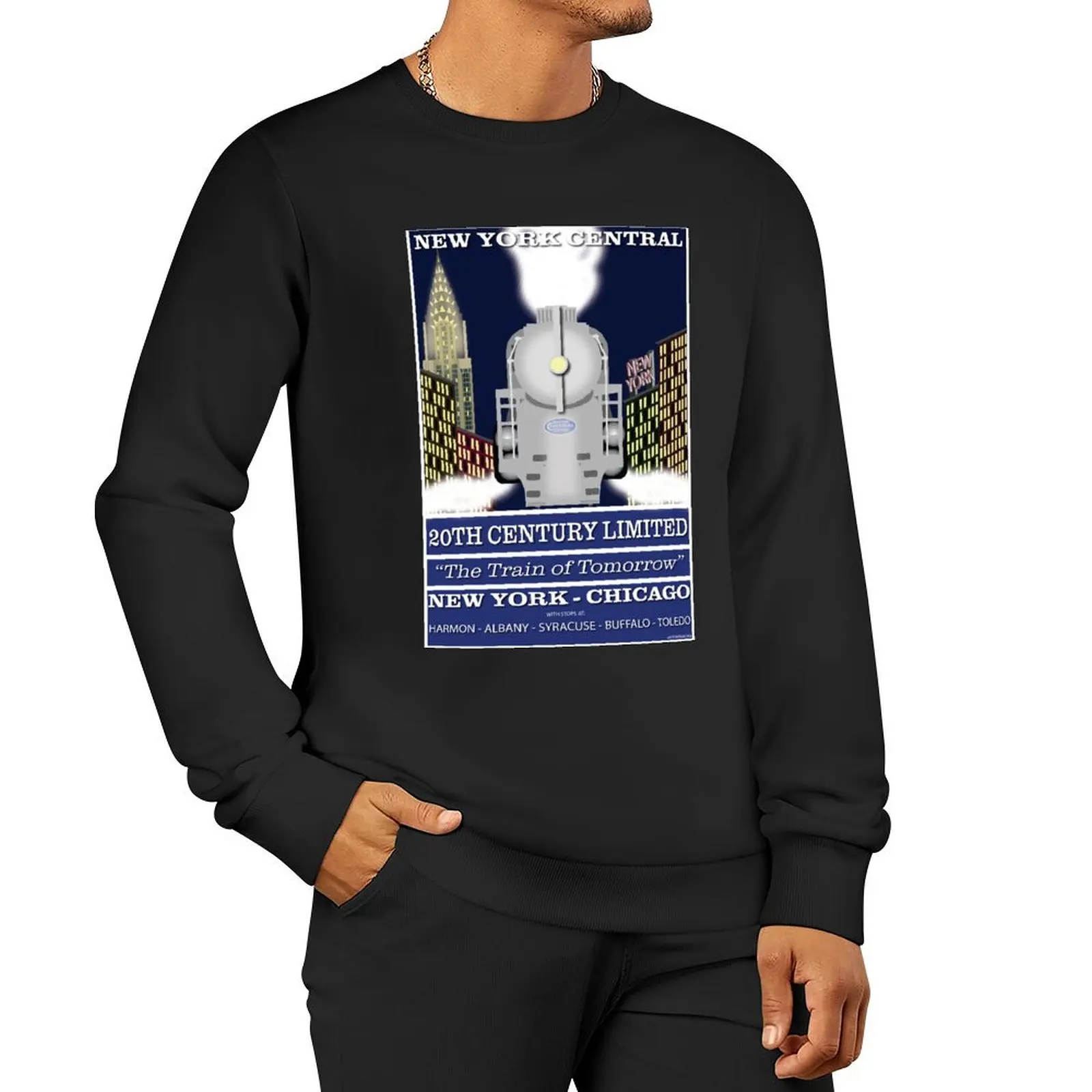 New York Central 20th Century Limited Advertisement Poster Pullover Hoodie autumn men clothes graphic sweatshirts