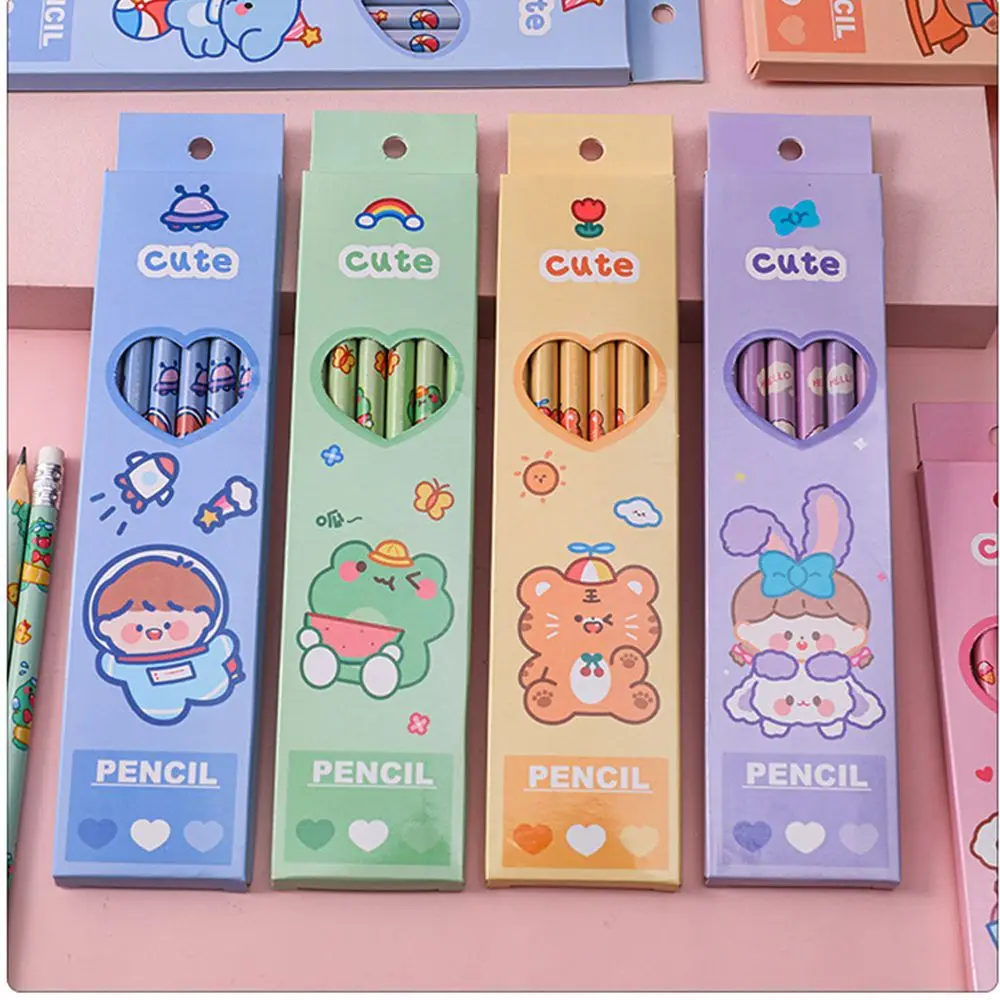 

School Stationery Pencil Set Painting Tools School Supplies Writing Pencil Cartoon Pencil Drawing Pencil HB Wood Pencil