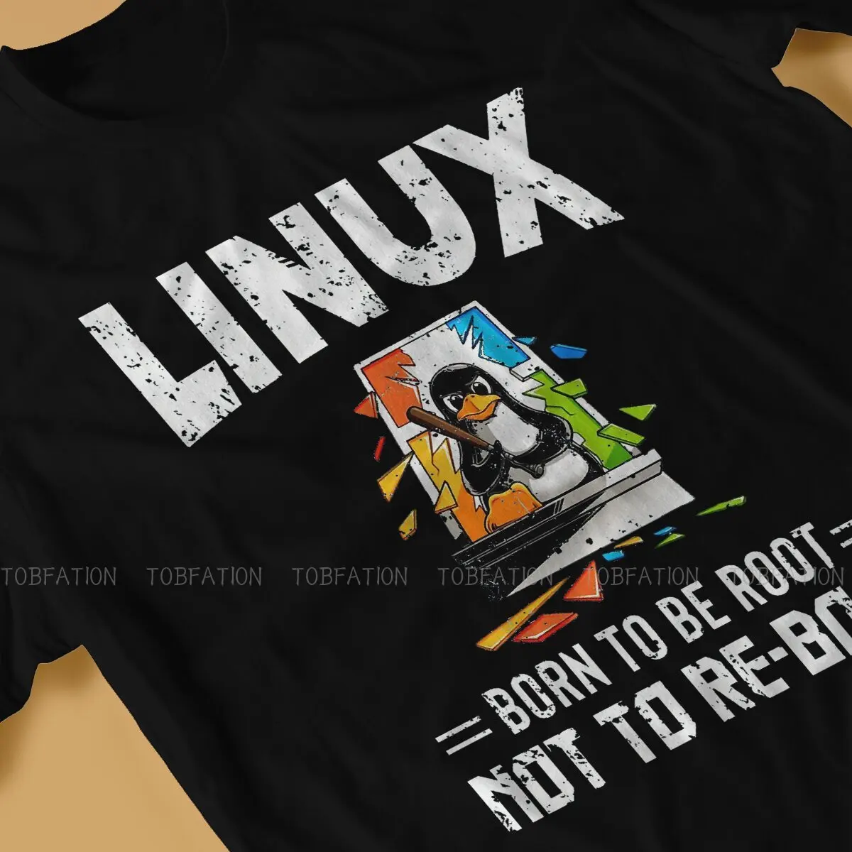 Linux Born To Be Root Not To Reboot Unique TShirt Linux GNU Minix Unix Comfortable New Design Gift Clothes  T Shirt Ofertas