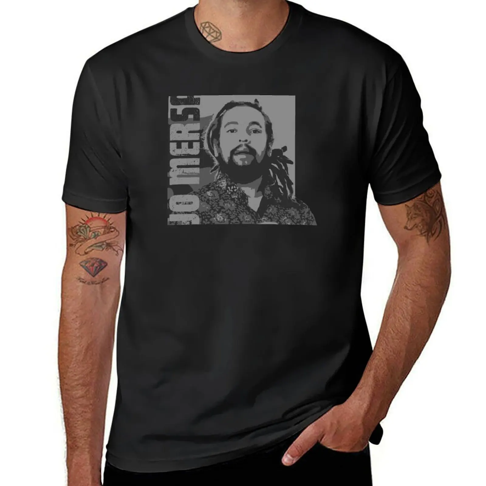 Jo Mersa Marley musician illustration T-Shirt plain Blouse men workout shirt