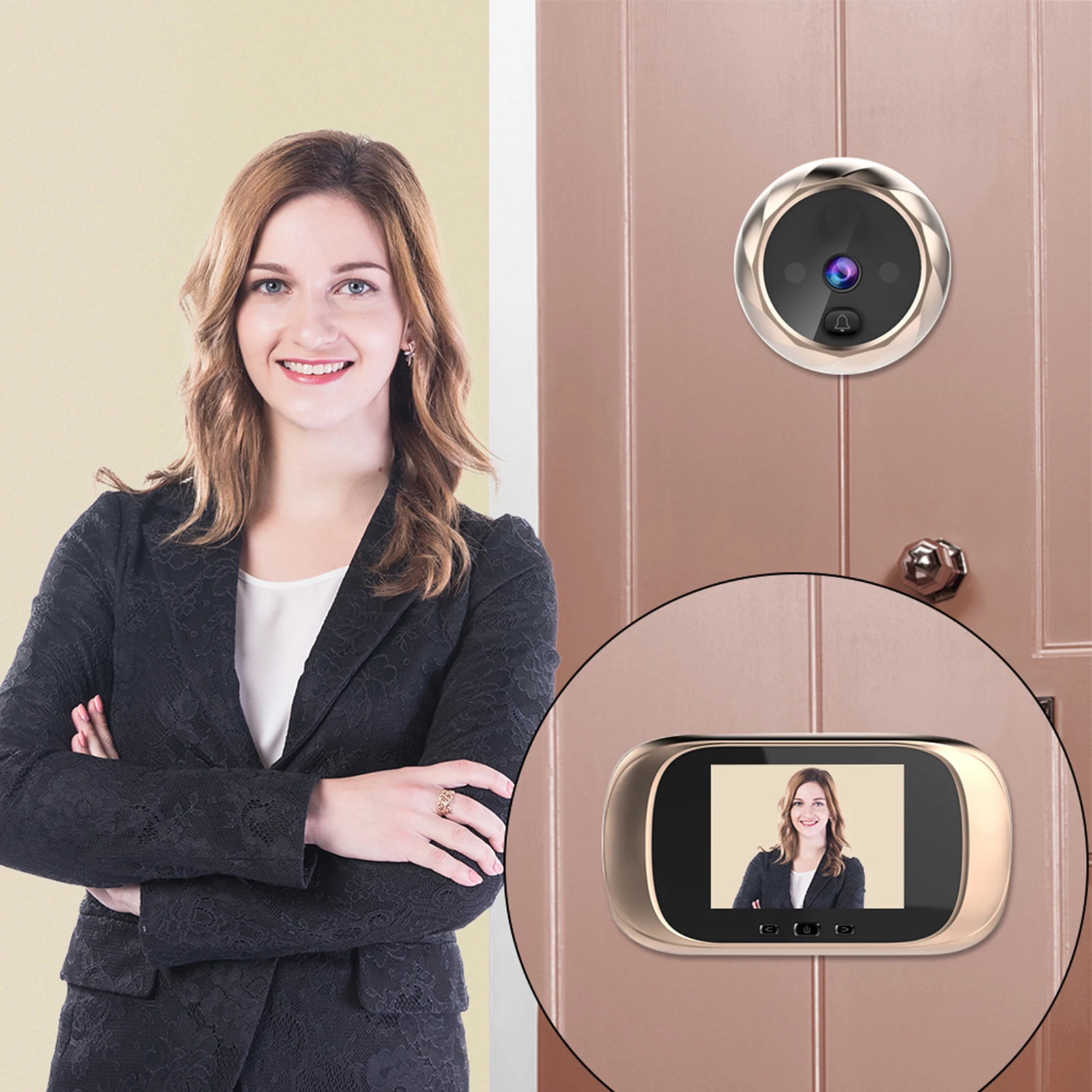 Digital Door Viewer Peephole Door Camera Doorbell 2.8-inch LCD Screen Night Vision Photo Shooting Digital Door Monitoring