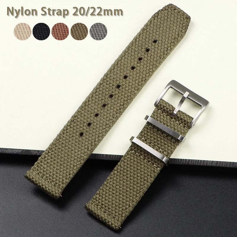 면 나일론 밴드 소프트 캔버스 스트랩, 범용 퀵릴리즈 밀리터리 스포츠, 편안한 손목 밴드 교체 팔찌, 20mm, 22mm