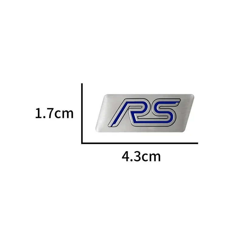 Premium Self-Adhesive 3D Metal RS ST Emblem Steering Console Badge Decal for Focus Fiesta Kuga Mondeo Edge Mustang