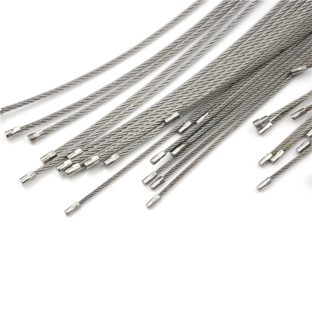 【LM】10PCS Fashion Hiking Tool Wire Keychain Cable Key Ring Stainless Steel 10/15/20cm