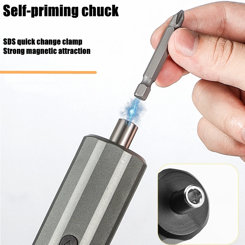 Cordless Portable Electric Screwdriver with 2 Mini Drill Magnetic Bit Home Repair USB Rechargeable Power Tool Household