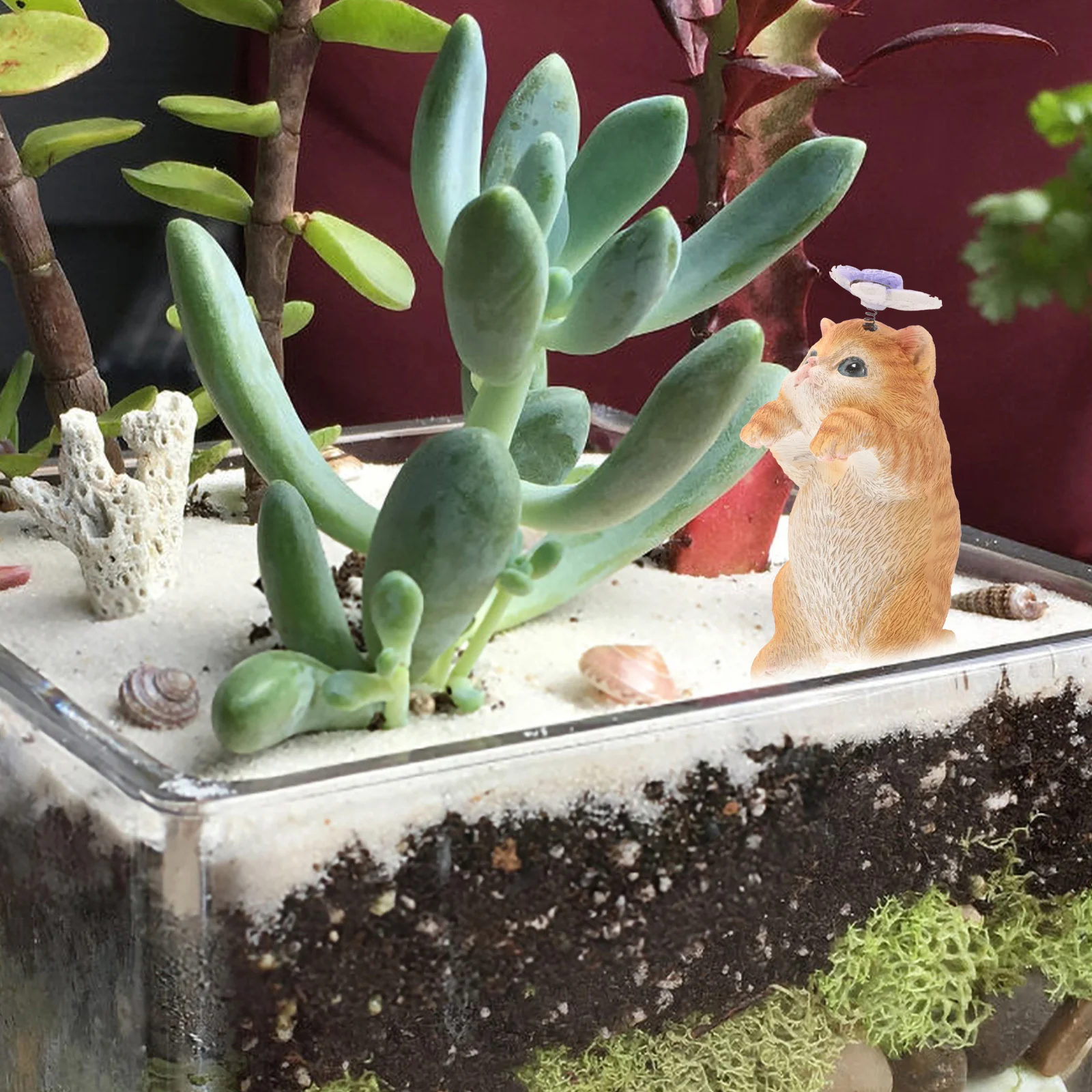 

Realistic Resin Cat Flower Pot Hanger BS38015 Small nament Plant Pot Decor Succulent L Adornment