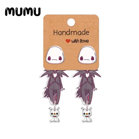 2024 New Sally and Jack Stud Earring The Nightmare Before Christmas Epoxys Jewelry Resin Acrylic Earrings Handmade Gifts Girl