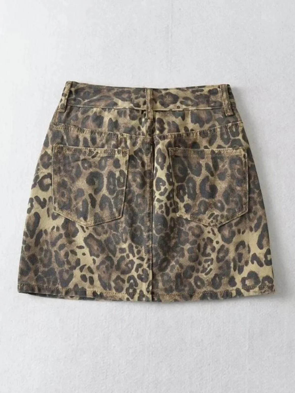 

Сексуальная утягивающая юбка трапециевидной формы с высокой талией и джинсовой юбкой с леопардовым принтом Street Sle Fall Faion, женская премиум-класса...