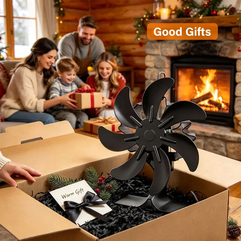 New 7 Blades Heat Powered Stove Fan for Log Wood Burner Fireplace Efficient Heat Distribution Eco Quiet Winter Warmer Home