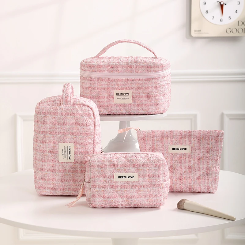 Cosmetische Tas Vintage Bloem Vrouwen Cosmetische Tas Draagbare Rits Make-up Reisorganisator Vrouwelijke Handtas Toilettas Quilttas