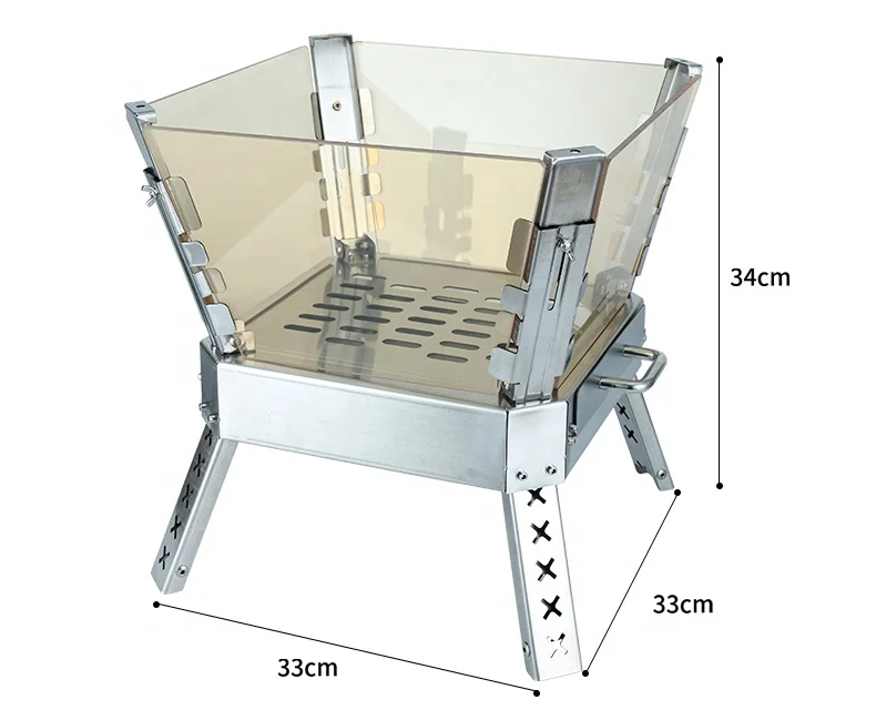 

Складная стеклянная уличная костра и гриль-барбекю премиум-класса