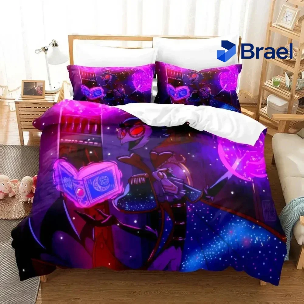 Exquisite Anime Stolas Helluva Hazbin Hotels Boss Bedding Set,Duvet Cover Bed Set Quilt Cover,King Queen Twin Size Boys Girls Ad