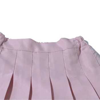 Children Summer Skirts With Shorts Kids A Line High Waist Mini Dress Girls Black White Red Pleated Skirt Student Uniform Skirts 4
