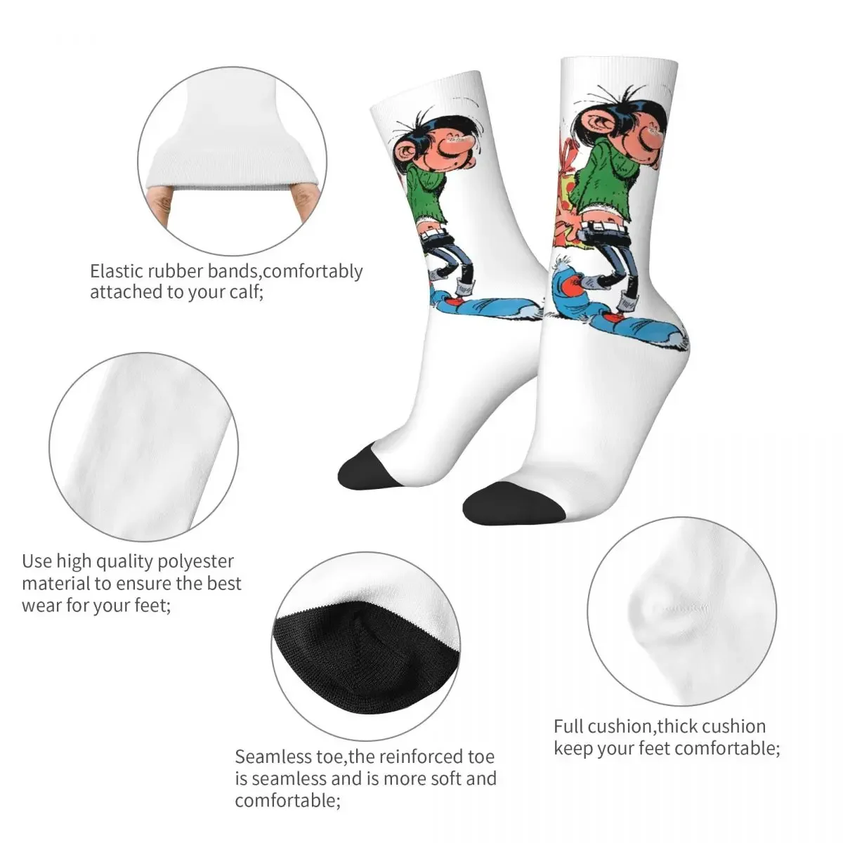 Funny Breathable Fashion Unisex Gaston Lagaffe Gomer Goof Socks Non-slip Sports Socks