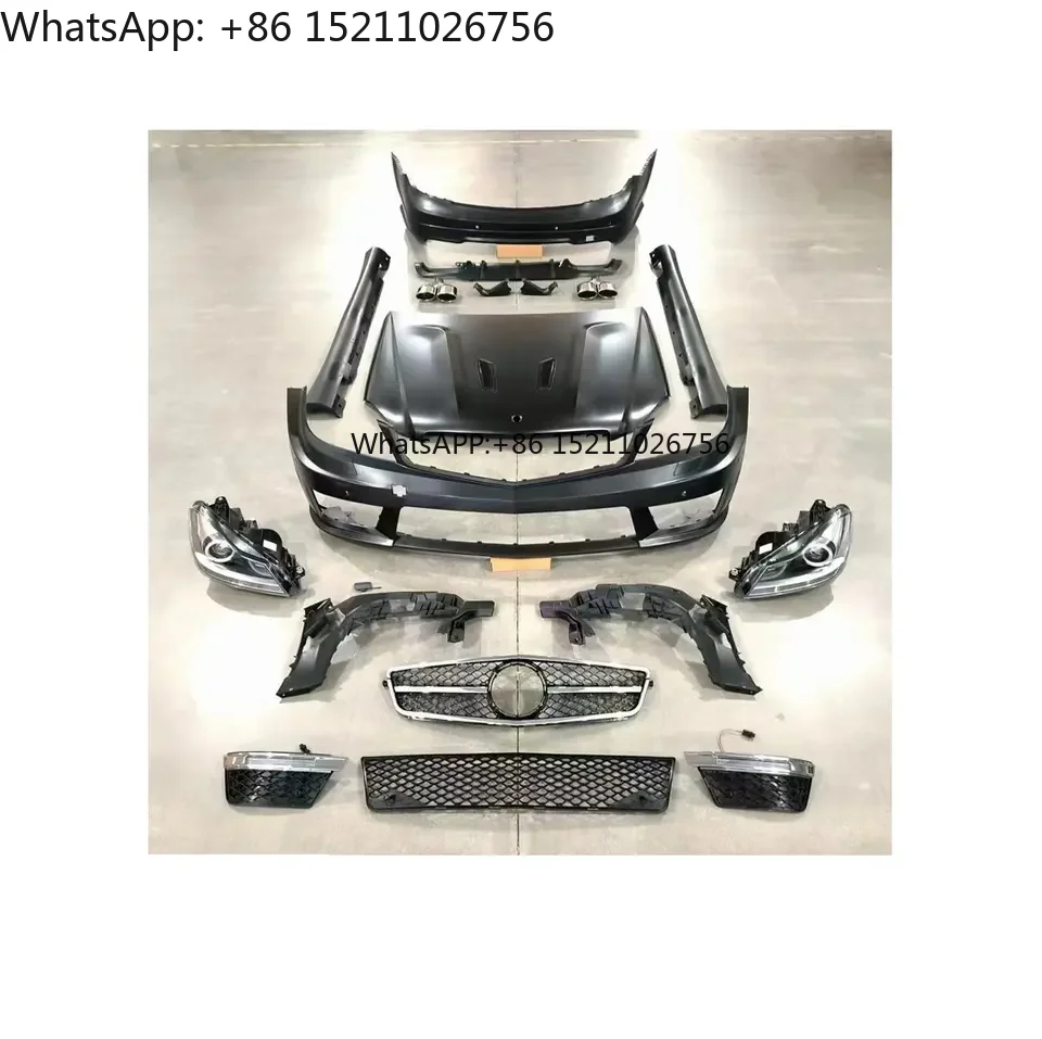 

Обновленное преобразование автомобиля Bodykit, передние и задние бамперы, боковые панели для C63, комплект кузова для Mercedes Benz C Class W204 Lci