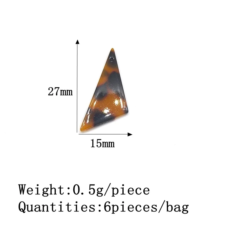 2021 موضة 6 قطع 27 مللي متر جودة عالية مثلث حمض الخليك الراتنج السلس دلايات المعلقات DIY بها بنفسك القرط مجوهرات اكسسوارات